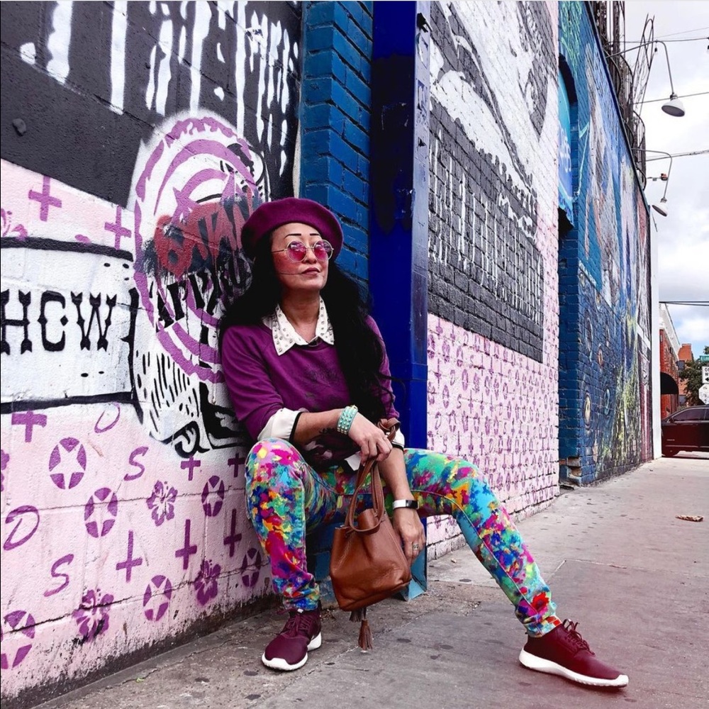 Rainbow Spatter Paint Skinny Jeans